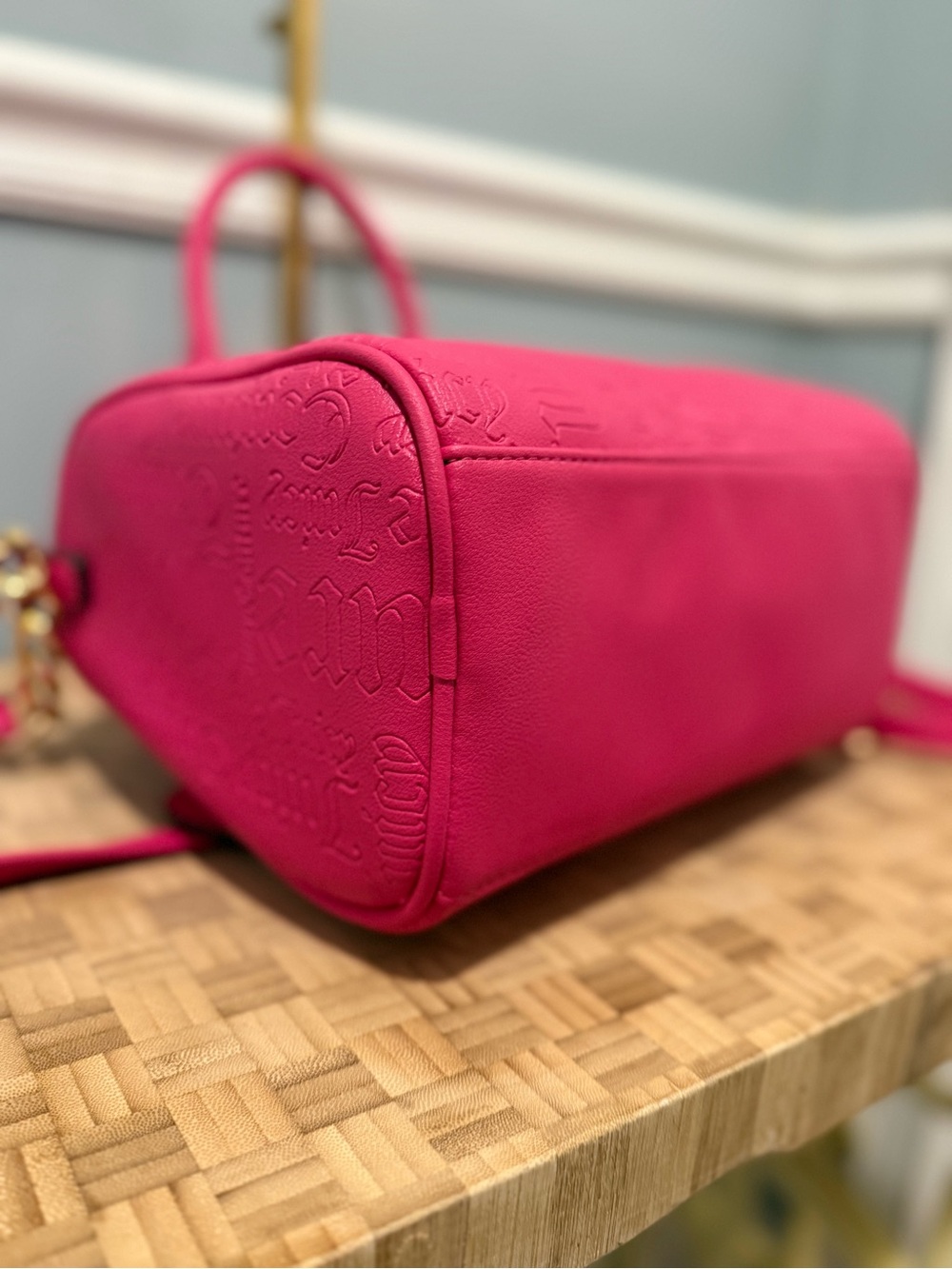 Juicy Couture Deboss Logo Speedy Satchel in the vibrant color Raspberry Tart EUC - Picture 7 of 13